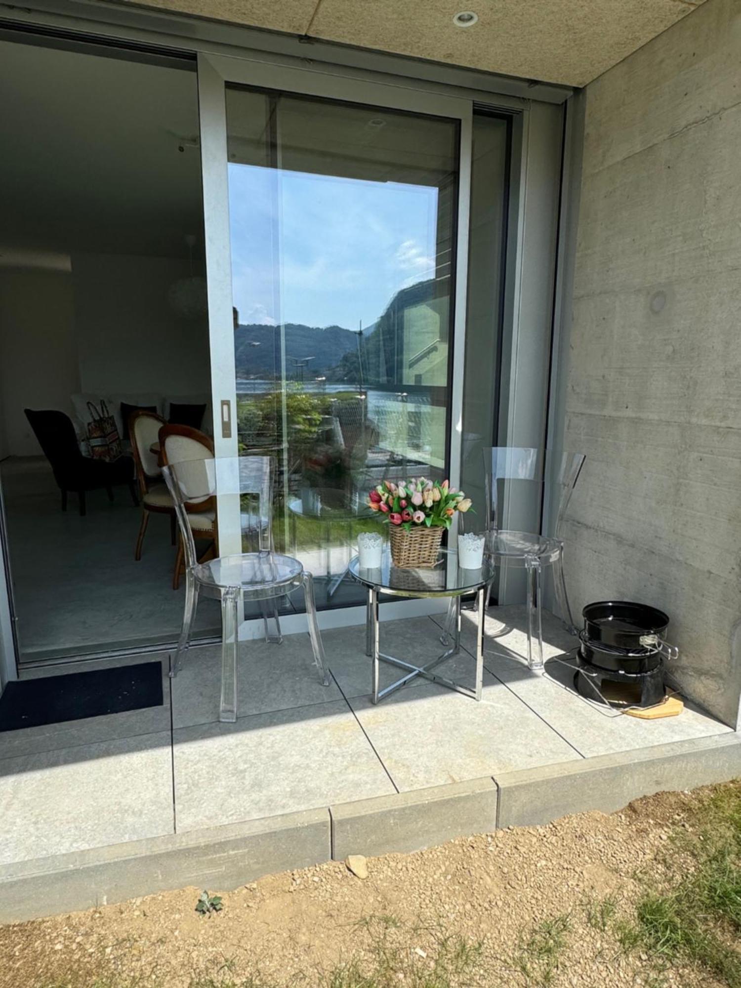 Neue Gartenwohnung Mit Sicht Auf Den Luganersee Ponte Tresa Exterior foto
